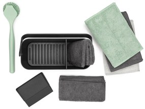 Тъмносив комплект за миене на съдове от рециклирана пластмаса SinkSide – Brabantia