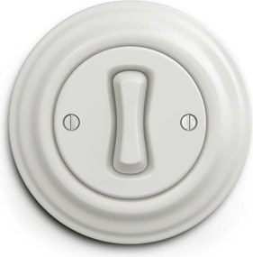 Kliklap - ретро керамичен бутон с рамка, бял