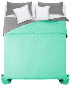 Светлозелена покривка за двойно легло с ромбовидна шарка 200 x 220 cm