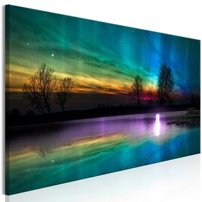 Печат върху платно - Rainbow Aurora (1 част) Тесен 120x40