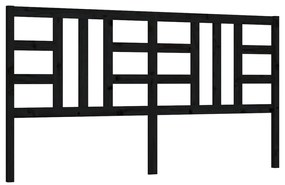 817859 vidaXL Горна табла за легло, черна, 186x4x100 см, бор масив