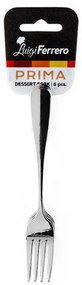 Комплект 6 бр десертни вилички Luigi Ferrero Prima FR-6183, Неръждаема стомана, Сребрист
