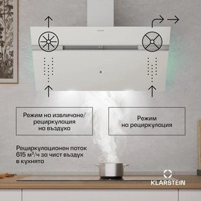 Klarstein Alina абсорбатор | 90 см | Смарт | 615 м³/ч | Тих | ЕЕК A