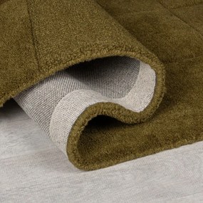 Ръчно изработен вълнен килим в цвят каки 160x230 cm Checkerboard – Flair Rugs