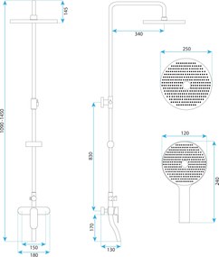 Комплект за душ REA DROP Brush Copper