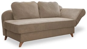 Кафяво-сив шезлонг от рипсено кадифе (десен ъгъл) Chic Charlotte – Miuform