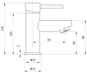 Стояща батерия за мивка в лъскаво-сребрист цвят Small – Sapho