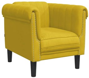372571 vidaXL Кресло, жълто, кадифе