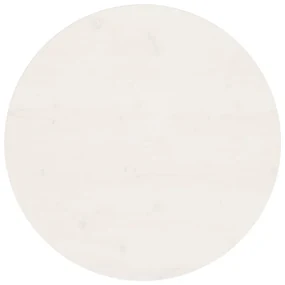 813655 vidaXL Плот за маса, бял, Ø70x2,5 см, бор масив