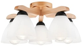 Бяла лампа за таван със стъклен абажур ø 16 cm Andreas - LAMKUR