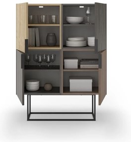 Шкаф в дъбов декор в кафяво-натурален цвят 100x130 cm Titan - Marckeric