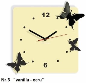 Стенен часовник с пеперуди Ванилия-екру