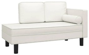 340696 vidaXL Кушетка с възглавници и болстер кремава изкуствена кожа