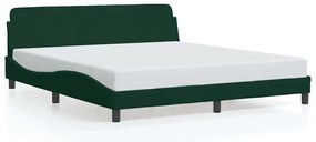 373235 vidaXL Рамка за легло Dover, тъмнозелена, 180x200 см, кадифе