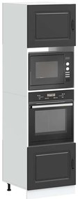 3315032 vidaXL Шкафове за фурна 2 бр Lucca, черен, инженерно дърво