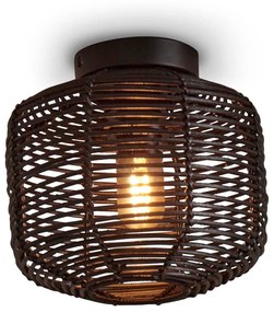 Черна лампа за таван с абажур от ратан ø 25 cm Tanami - Good&amp;Mojo