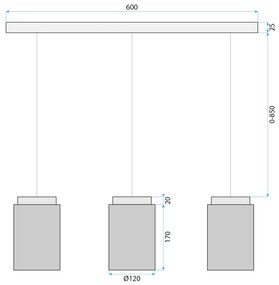 Пендел  APP1812-3CP Frosted Grey