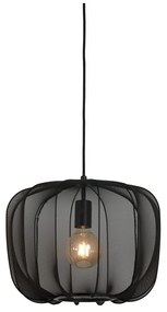 Черно висящо осветително тяло с текстилен абажур ø 40 cm Plumeria – Light &amp; Living