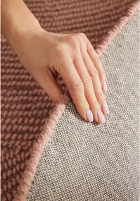 Теракотен ръчно изработен вълнен кръгъл килим ø 150 cm Calmio – Hanse Home