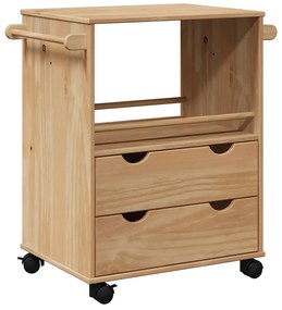 4013465 vidaXL Кухненска количка OTTA 59x45x80 см борово дърво масив