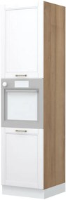 Подов шкаф за фурна Висок Tahoma K23-60-2KR-Karudi - White matte