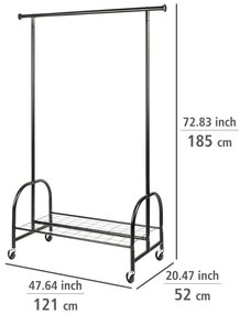 Черен метален стелаж за дрехи Profi - Wenko