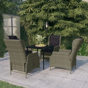 3099668 vidaXL Градински трапезен комплект, 5 части, кафяв