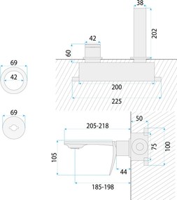 Смесител за мивка за вграждане REA VISION Chrome + BOX