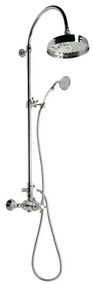 Месингов душ комплект в лъскаво сребристо с термостатен смесител с душ глава и ръчен душ 142 cm Antea – Sapho