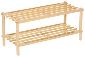 Етажерка за обувки от елхово дърво в естествен цвят Natural Way - Casa Selección