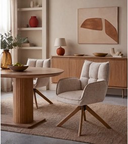 Кремави тапицирани трапезни столове в комплект 2 бр. Marilla – Unique Furniture