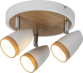 RABALUX Спот Karen 5566 LED/ 3X 4W, 3000 бяло/дърво - 5566