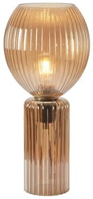 Настолна лампа в кехлибарен цвят със стъклен абажур (височина 40 cm) Toulipa – Markslöjd