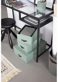 Картонени кутии за съхранение в комплект 3 бр. с капаци мента 31x47x15 cm Inge – Bigso Box of Sweden