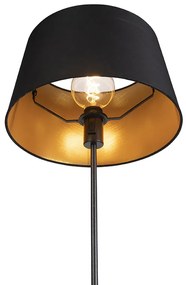 Подова лампа черна с черен абажур 35 см регулируема - Parte