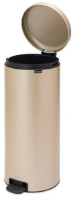 Кош за боклук с педал Brabantia NewIcon 1003209, 30 л, Плавно затваряне, Противоплъзгаща основа, Златен металик