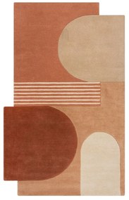 Ръчно изработен вълнен килим теракотен 150x240 cm Lozenge Terracotta – Flair Rugs
