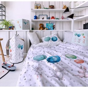 Памучно бебешко спално бельо Летящи зайчета, 100 x 130 cm Forest School - Butter Kings