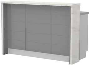 Островна кухненска пейка Hudson-Length: 150 cm.-Gray-White Marble