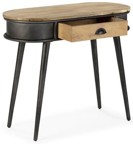 Черна/в естествен цвят конзолна маса 38x90 cm Delhi – MOME