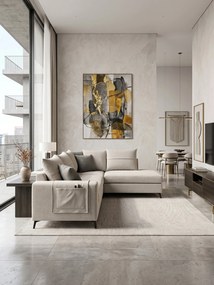 Ъглов диван Hannah-Екру-Дясно