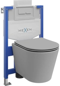 Комплект за вграждане WC стелаж Fenix XS-U с тоалетна Rico и капак с плавно падане, светло сив мат - 68530724061