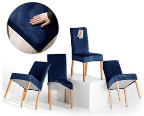 Сини ластични покривала за стол в комплект от 4 бр. 48 cm Sento – Restilo