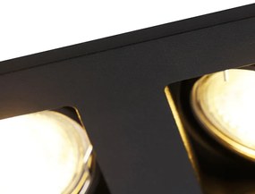 Вграден прожектор черен правоъгълен 2 лампи - Qure