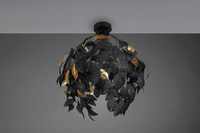 Матово черно метално осветително тяло за таван с пластмасов абажур ø 38 cm Leavy – Reality