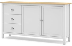 Нисък скрин от бял/естествен бор 150x80,5 cm Misti - Marckeric