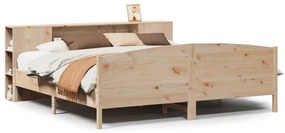 3323056 vidaXL Легло с етажерка за книги, без матрак, 180x200 см, бор масив