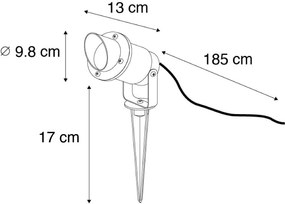 Интелигентен шип прожектор черен IP65 с Wi-Fi GU10 - Done