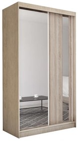 Шкаф с плъзгащи врати и огледало GAJA, 150x216x61, сонома