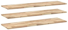 3279413 vidaXL Плаващ рафт 3 бр 160x40x2 см необработено дърво акация масив